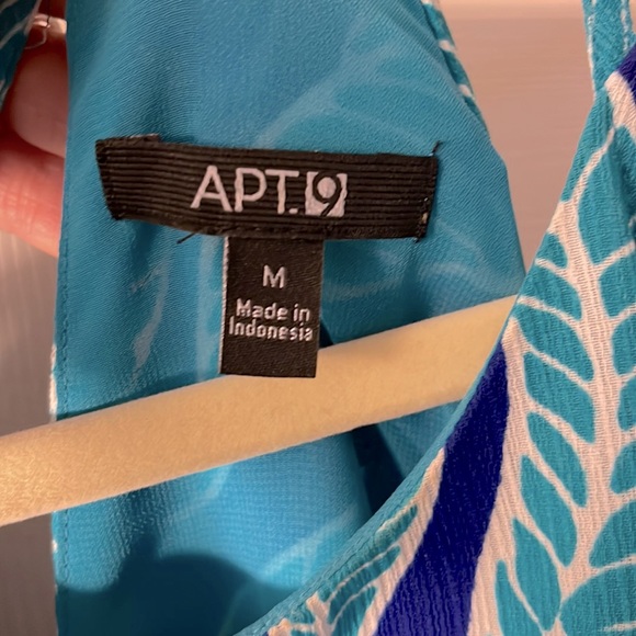 Apt 9 - Spaghetti strap off the shoulder blue floral blouse - Picture 4 of 4